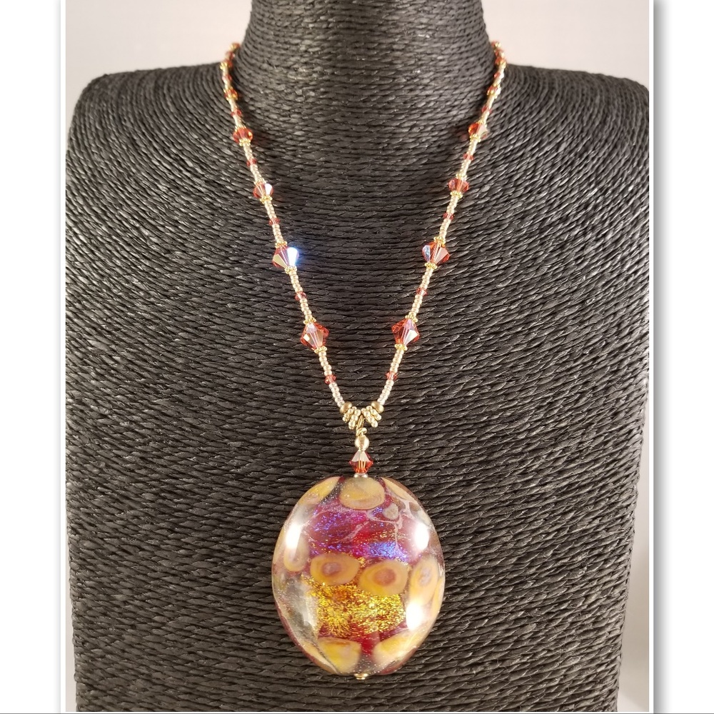 Lampwork & AB Swarovski Crystal Statement Necklace